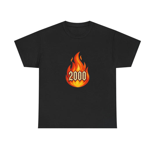 2000 Flame Graphic Tee — Retro Y2K Flame Shirt Printify