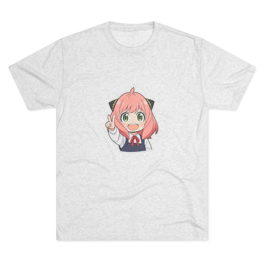 Anime Girl Character Tee – Cute Pink-Haired Spy x Family Style Shirt Printify
