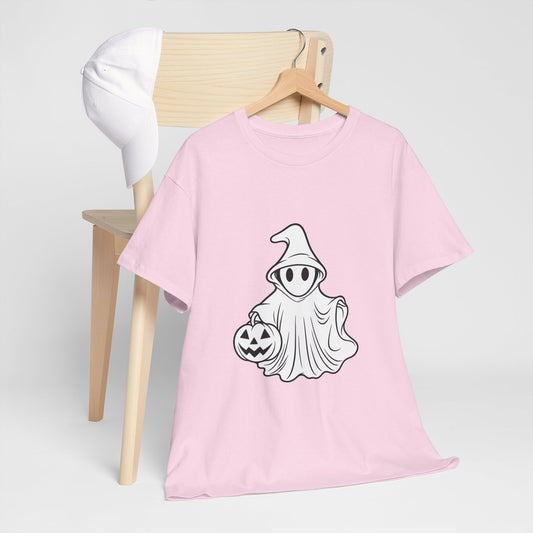 Ghost with Jack-O'-Lantern T-Shirt — Cute Halloween Graphic Tee Printify