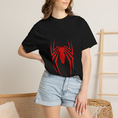 Spider Emblem T‑Shirt — Red Arachnid Graphic Tee Printify