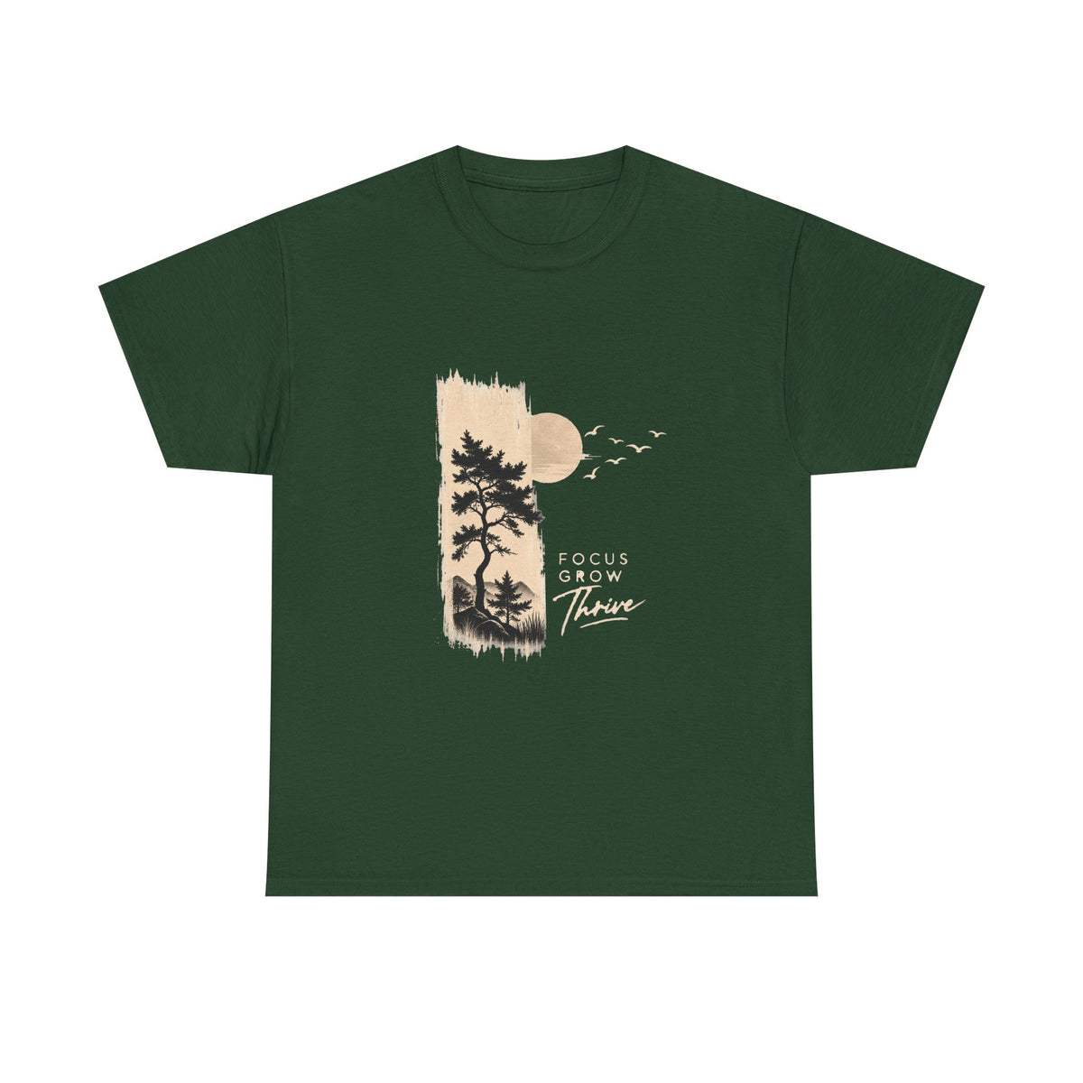 T-Shirt — Focus Grow Thrive Nature Graphic Tee Printify