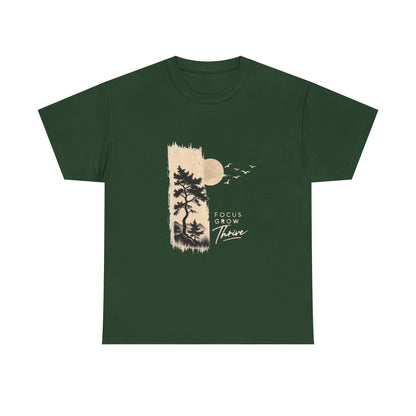 T-Shirt — Focus Grow Thrive Nature Graphic Tee Printify