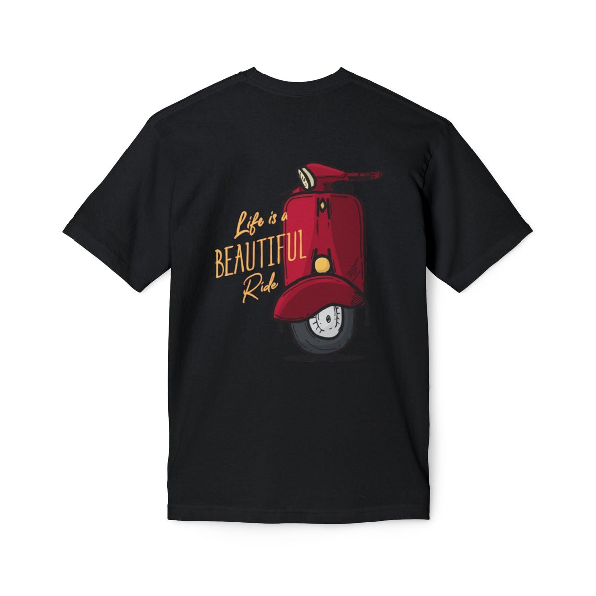 Life Is a Beautiful Ride Scooter T-Shirt — Vintage Red Vespa Graphic Tee Printify