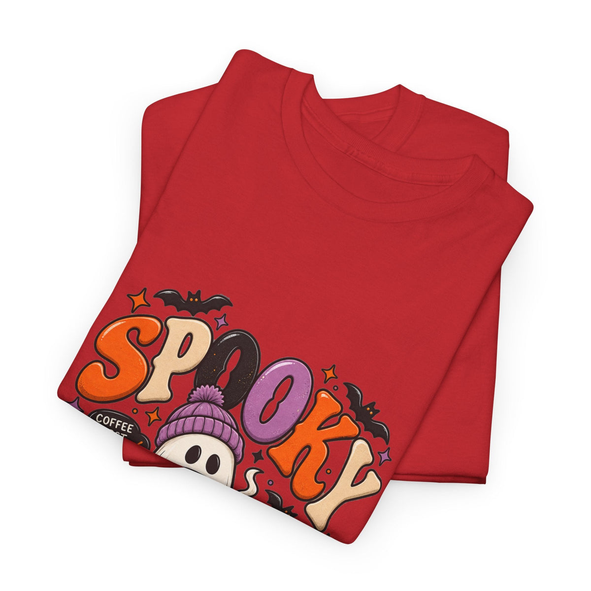 Spooky Season Halloween T-Shirt — Cute Ghost, Pumpkin & Bat Graphic Tee Printify