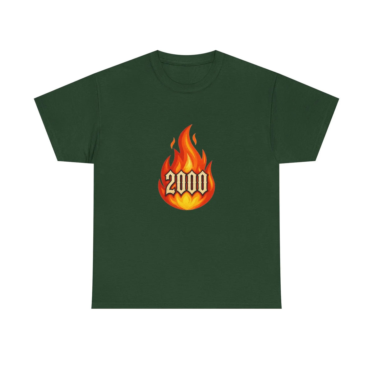 2000 Flame Graphic Tee — Retro Y2K Flame Shirt Printify