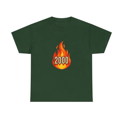 2000 Flame Graphic Tee — Retro Y2K Flame Shirt Printify