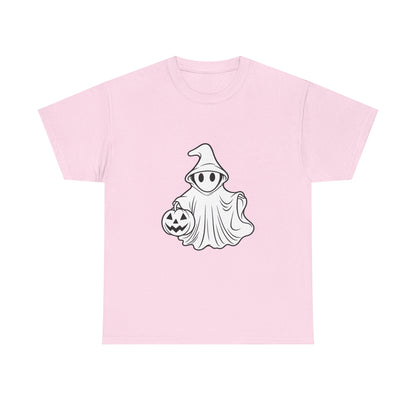 Ghost with Jack-O'-Lantern T-Shirt — Cute Halloween Graphic Tee Printify