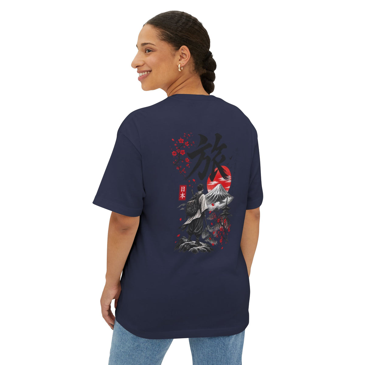 Samurai Spirit Tee — Japanese Calligraphy Chest Print Printify
