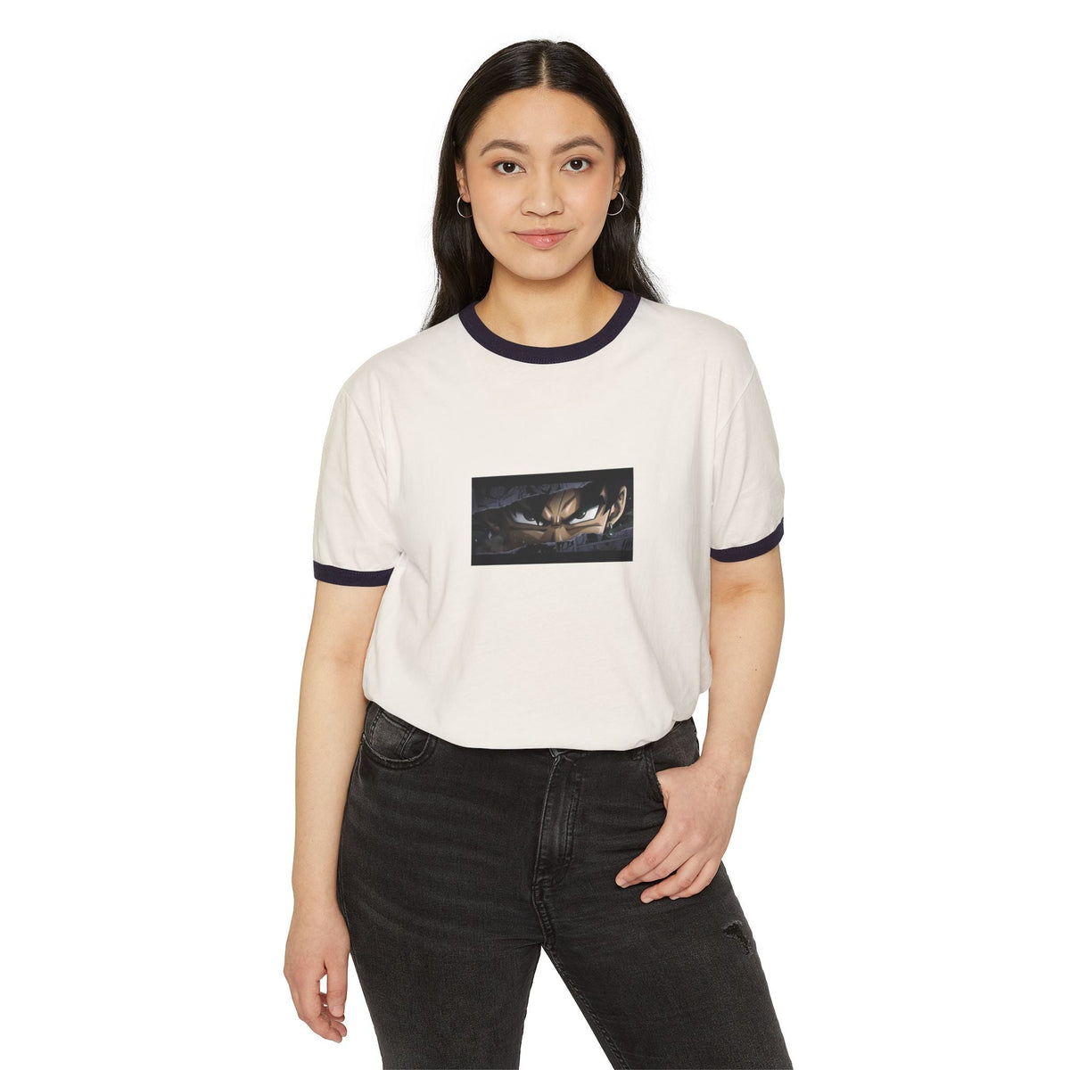 Dragon Eye Ringer T-Shirt — Dark Fantasy Graphic Tee Printify