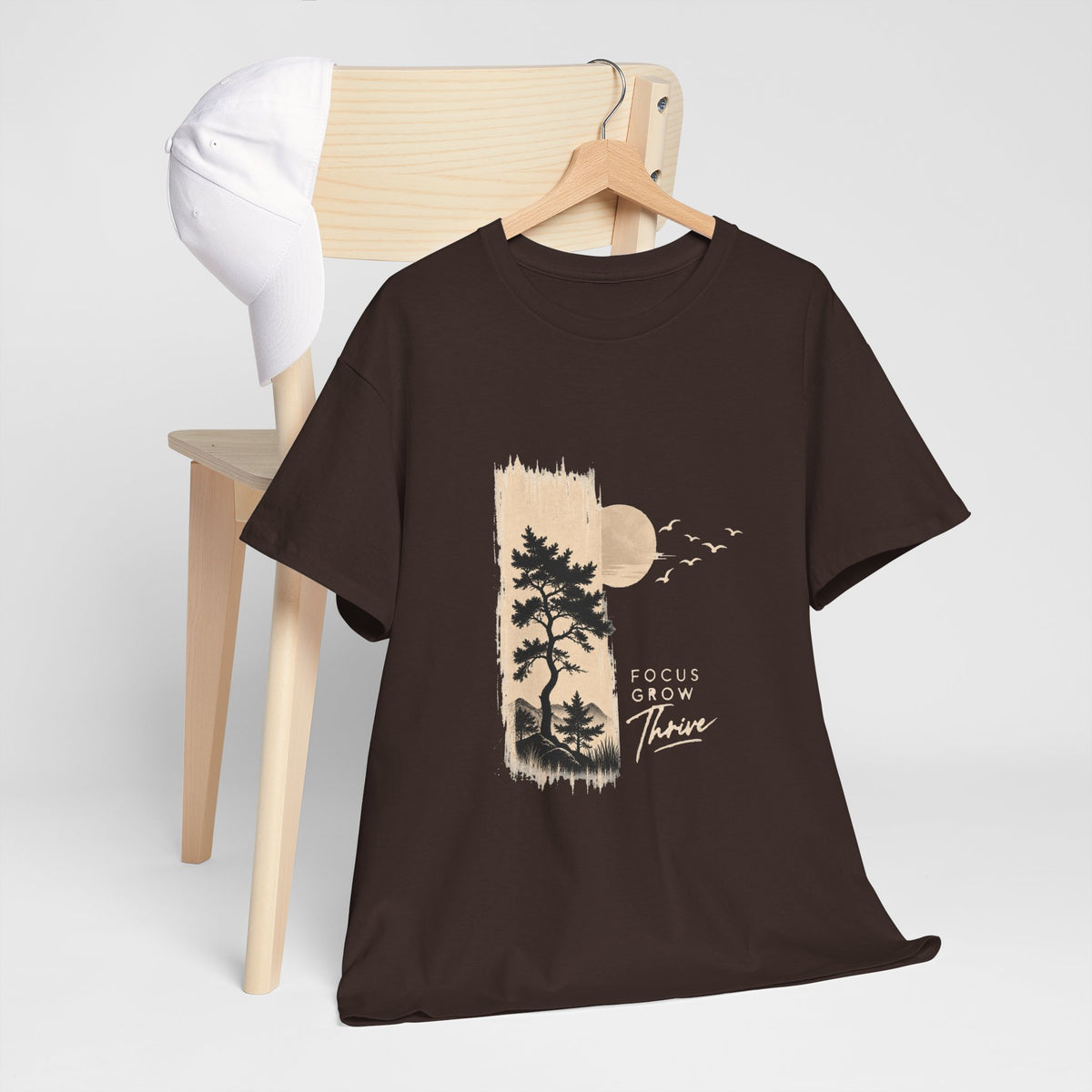 T-Shirt — Focus Grow Thrive Nature Graphic Tee Printify