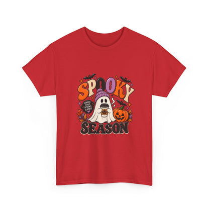 Spooky Season Halloween T-Shirt — Cute Ghost, Pumpkin & Bat Graphic Tee Printify