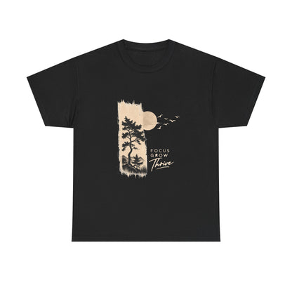 T-Shirt — Focus Grow Thrive Nature Graphic Tee Printify