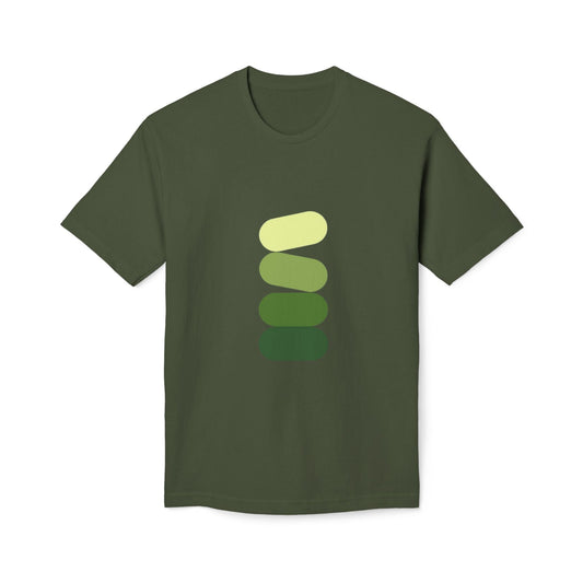 Minimal Green Stack T-Shirt — Abstract Stacked Stones Graphic Printify