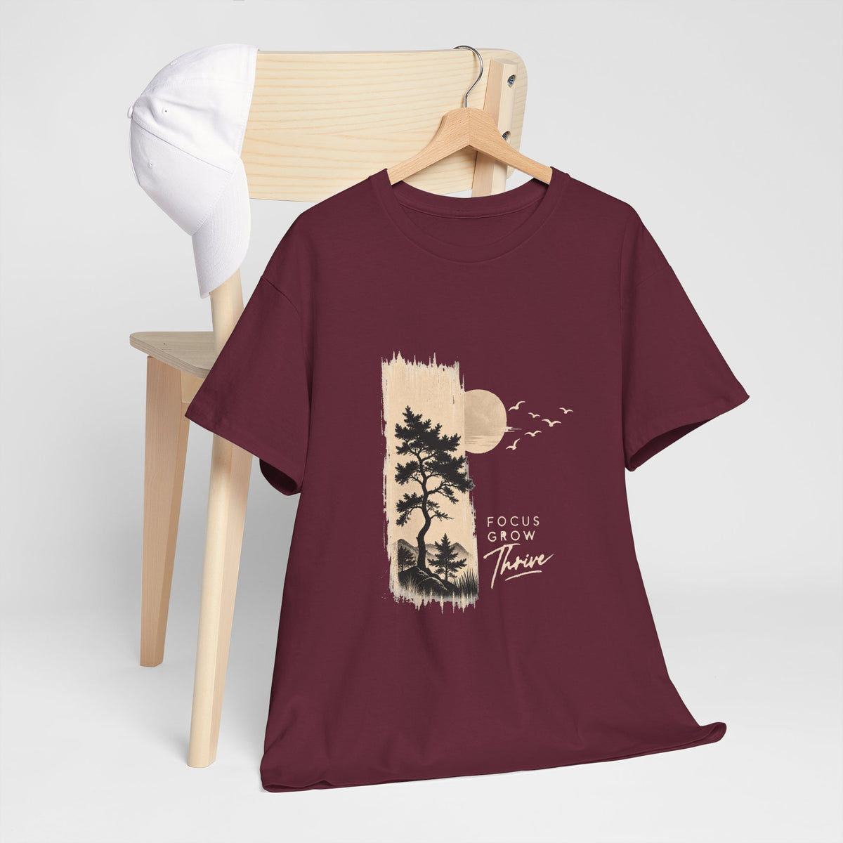 T-Shirt — Focus Grow Thrive Nature Graphic Tee Printify