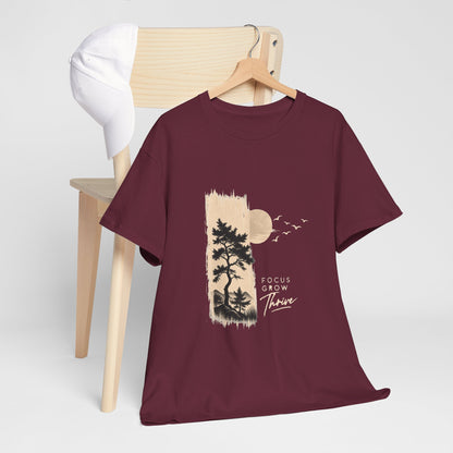 T-Shirt — Focus Grow Thrive Nature Graphic Tee Printify