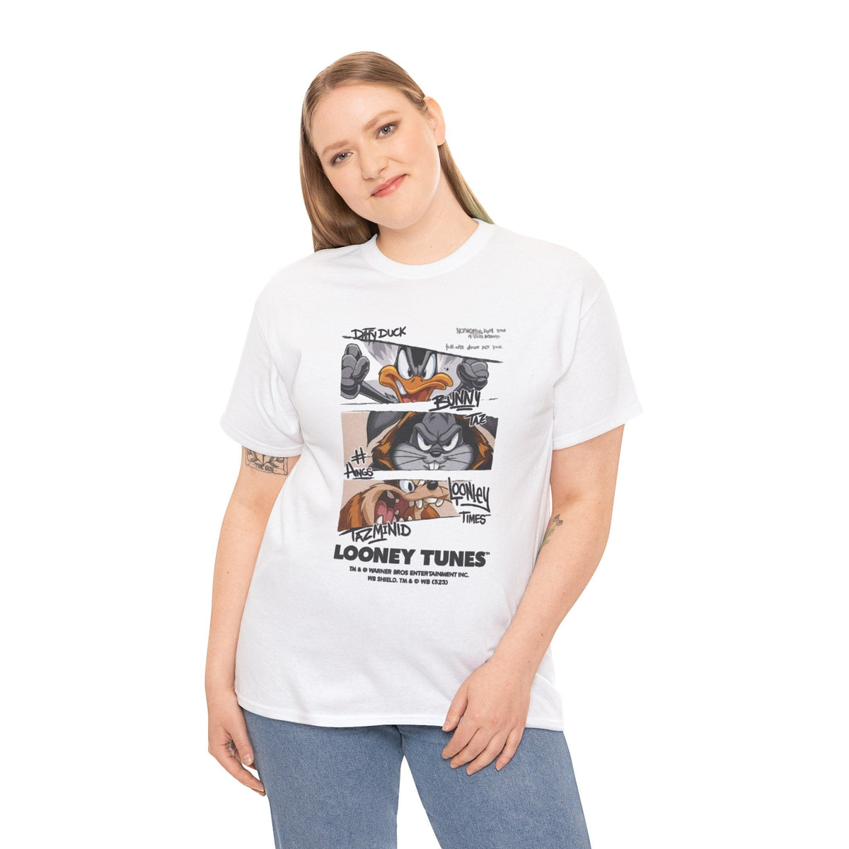 Looney Tunes Comic Strip T-Shirt — Daffy Duck, Taz & Bugs Graphic Tee Printify