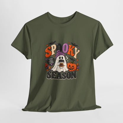 Spooky Season Halloween T-Shirt — Cute Ghost, Pumpkin & Bat Graphic Tee Printify