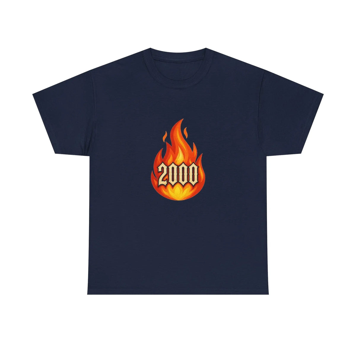 2000 Flame Graphic Tee — Retro Y2K Flame Shirt Printify