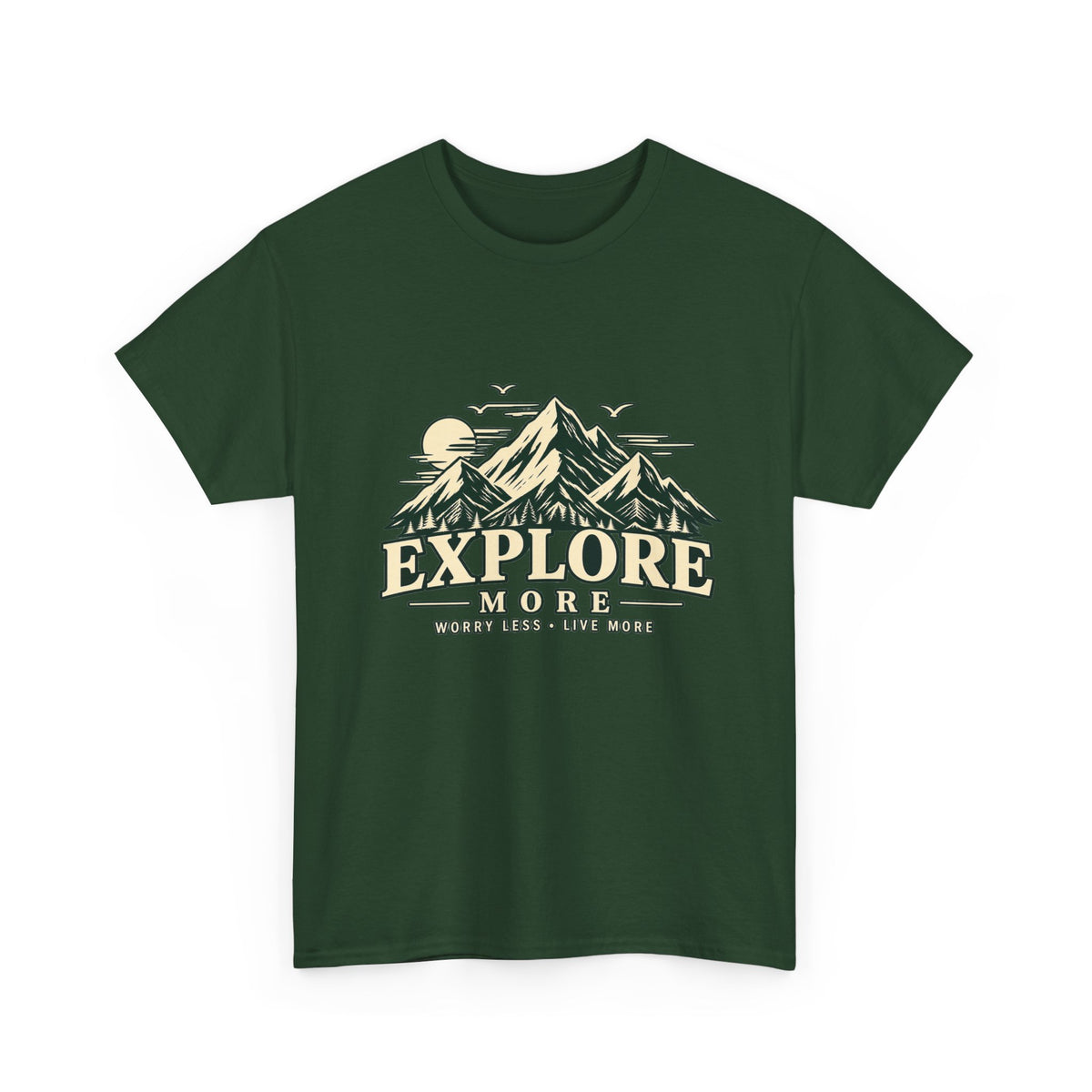 Explore More Mountain T-Shirt — Adventure Outdoors Tee ("Explore More" Design) Printify
