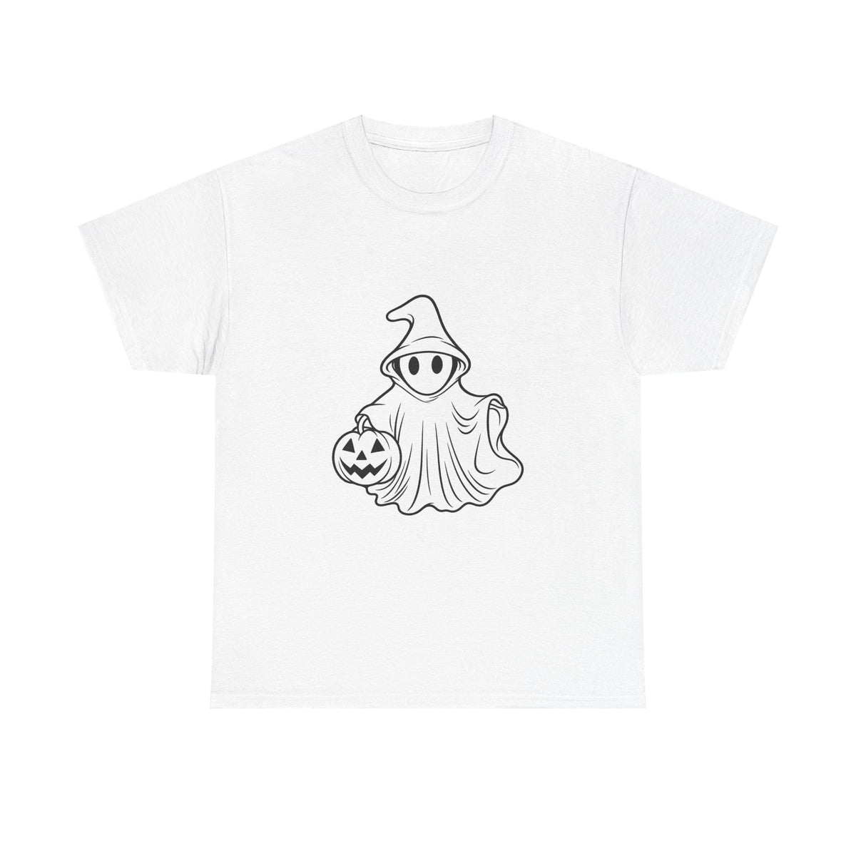 Ghost with Jack-O'-Lantern T-Shirt — Cute Halloween Graphic Tee Printify