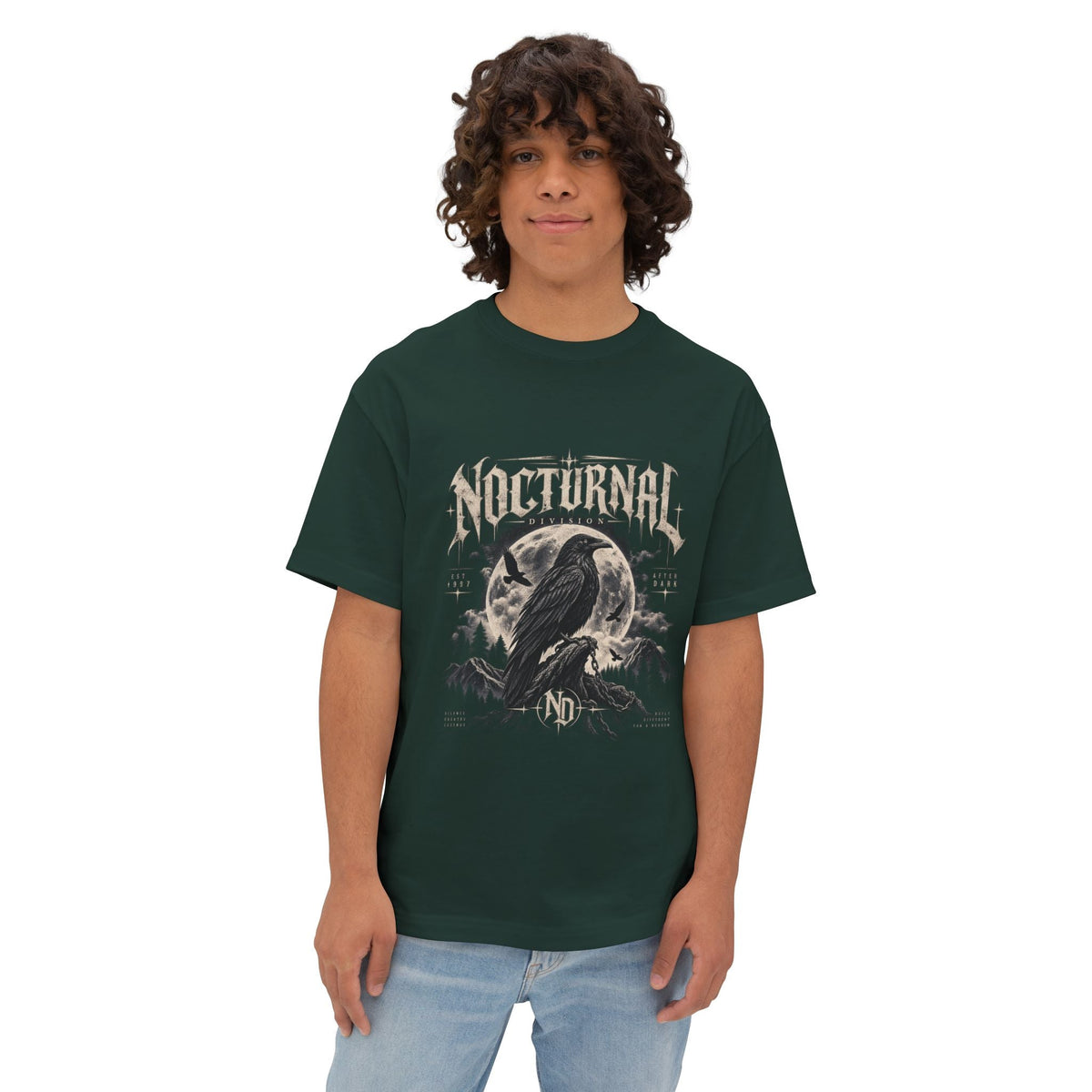 Nocturnal Raven Tee — Gothic Crow Graphic T-Shirt Printify