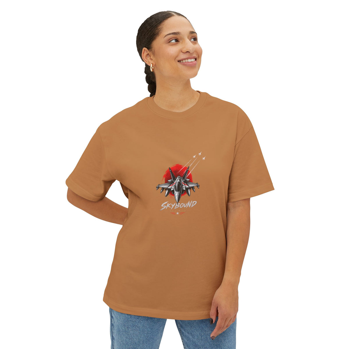 Boxy Tee — Red Rose & Dagger Graphic Printify