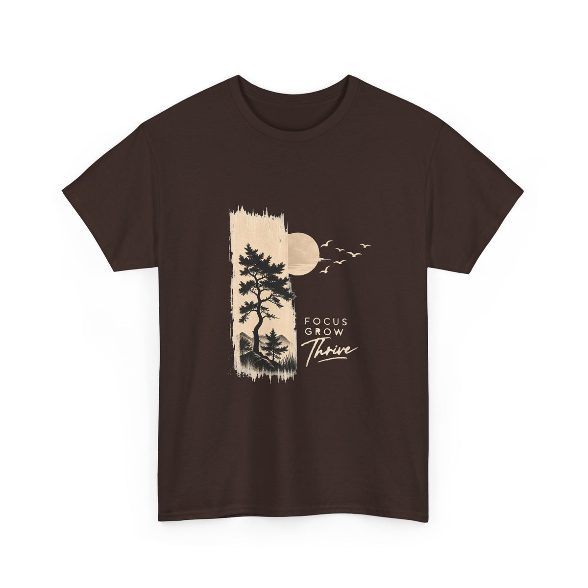 T-Shirt — Focus Grow Thrive Nature Graphic Tee Printify