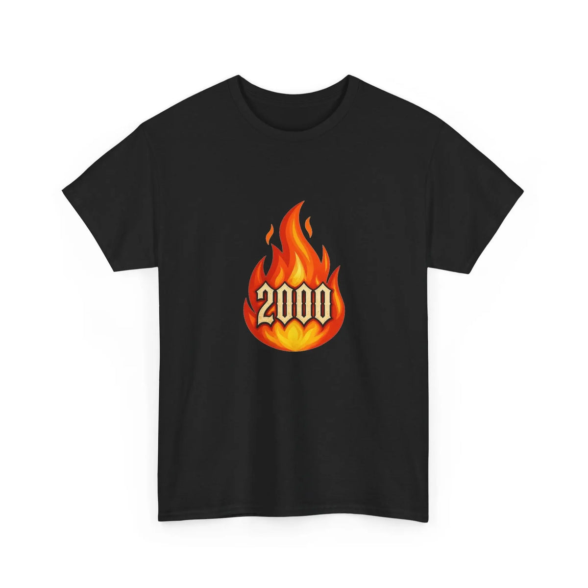 2000 Flame Graphic Tee — Retro Y2K Flame Shirt Printify