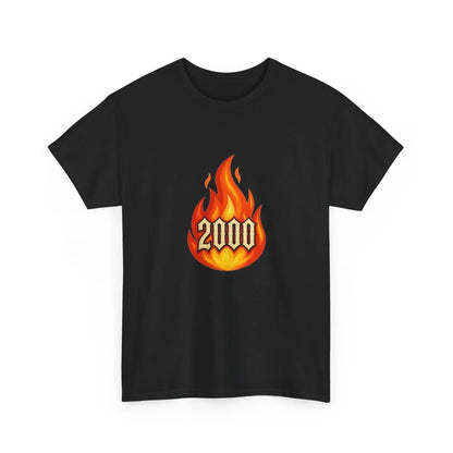 2000 Flame Graphic Tee — Retro Y2K Flame Shirt Printify