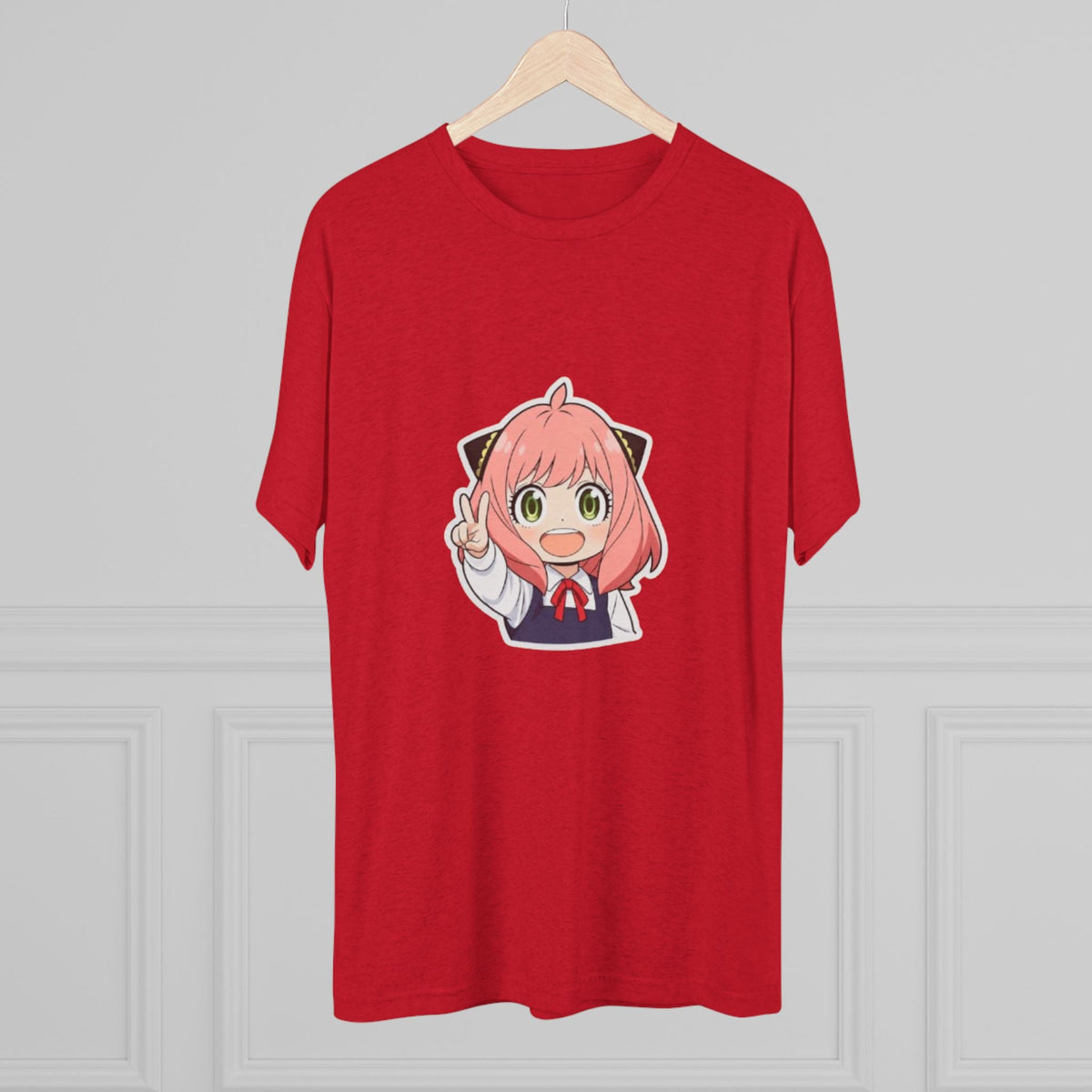 Anime Girl Character Tee – Cute Pink-Haired Spy x Family Style Shirt Printify