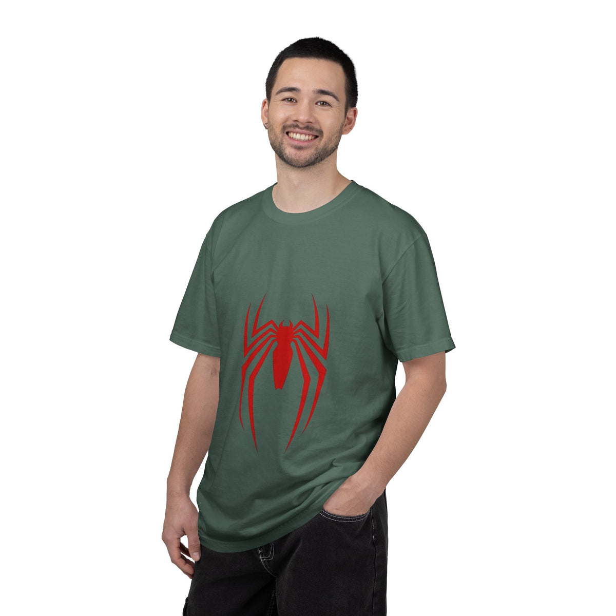 Spider Emblem T‑Shirt — Red Arachnid Graphic Tee Printify