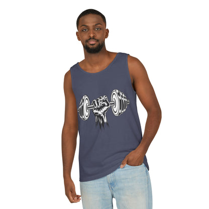 Weightlifting Fist Tank Top — Dumbbell Gym Muscle Workout Tank Printify