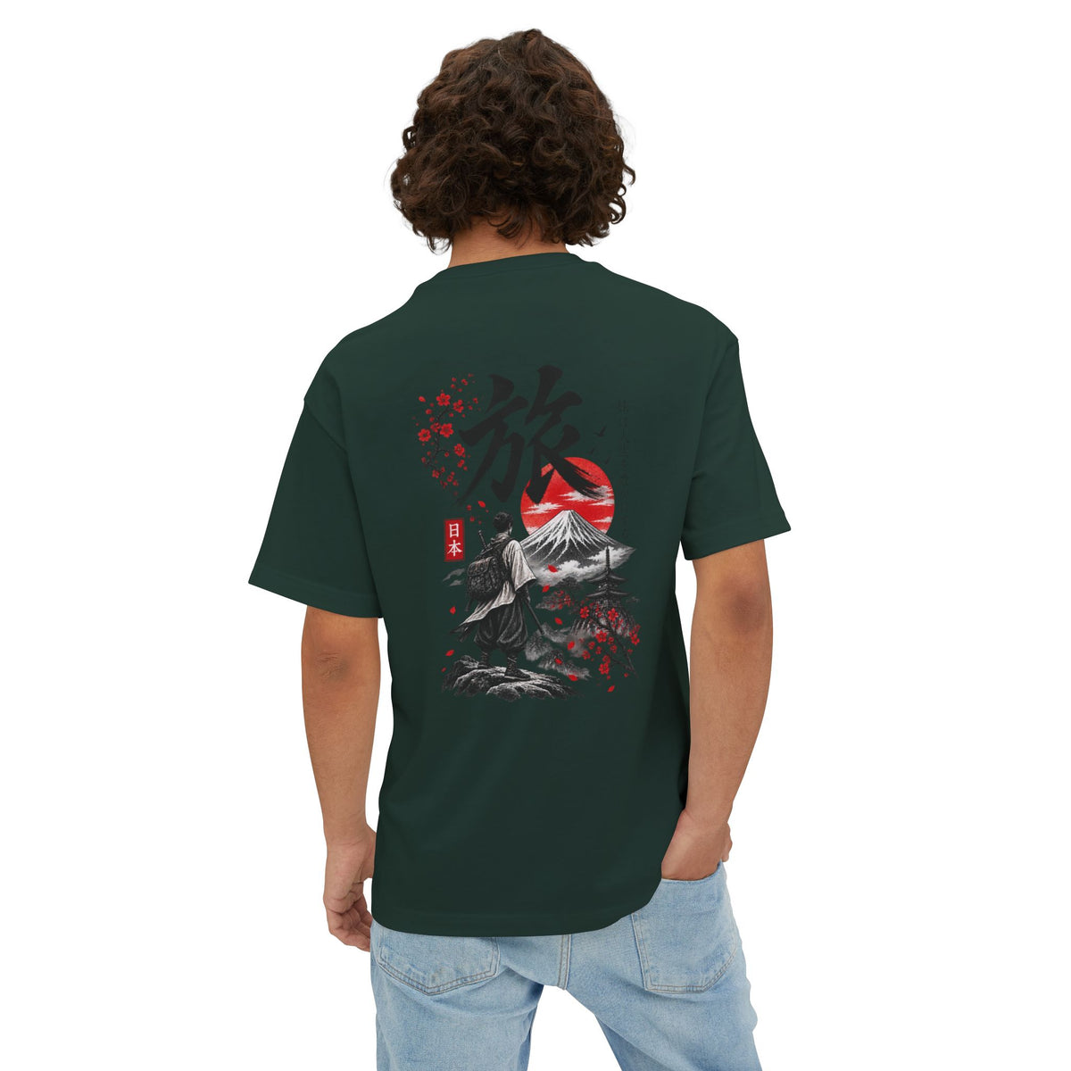 Samurai Spirit Tee — Japanese Calligraphy Chest Print Printify