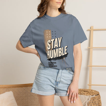 Stay Humble T-Shirt — Vintage Military Green Graphic Tee Printify