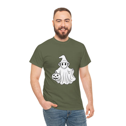 Ghost with Jack-O'-Lantern T-Shirt — Cute Halloween Graphic Tee Printify