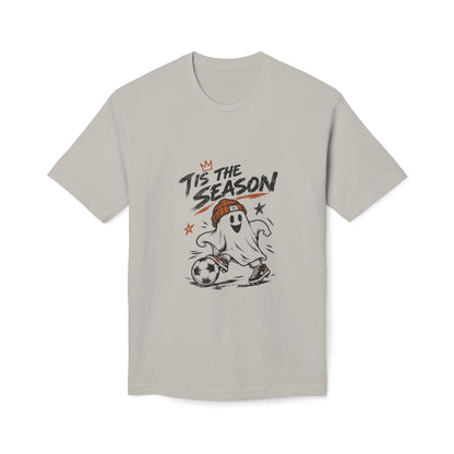 T-Shirt — "'Tis the Season" Soccer Ghost Graphic Tee Printify