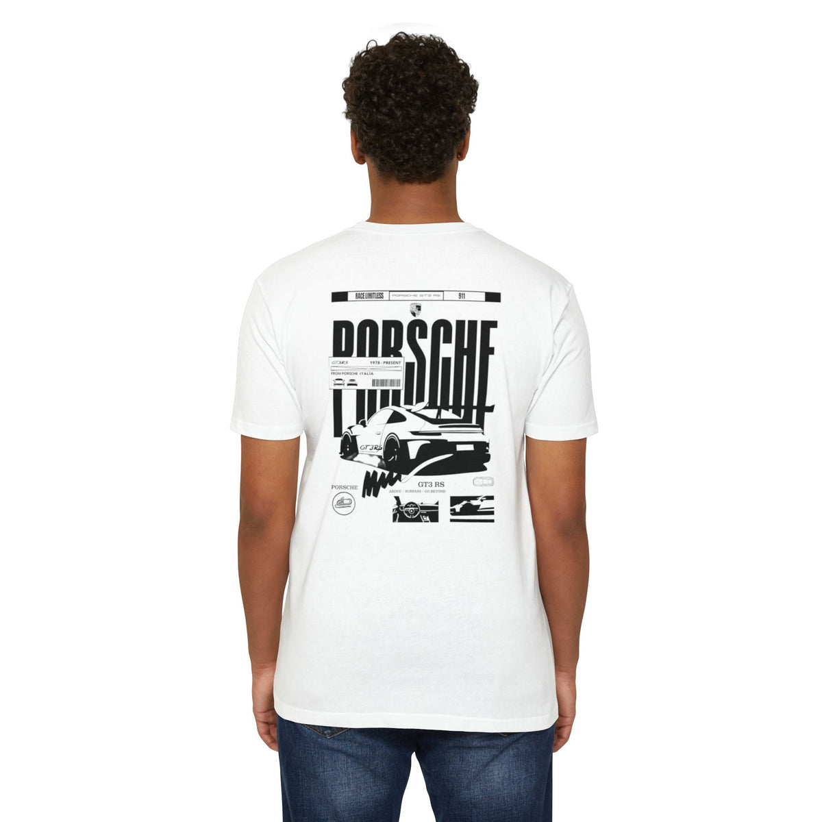 Porsche Graphic T-Shirt — Retro Racing Badge Tee Printify