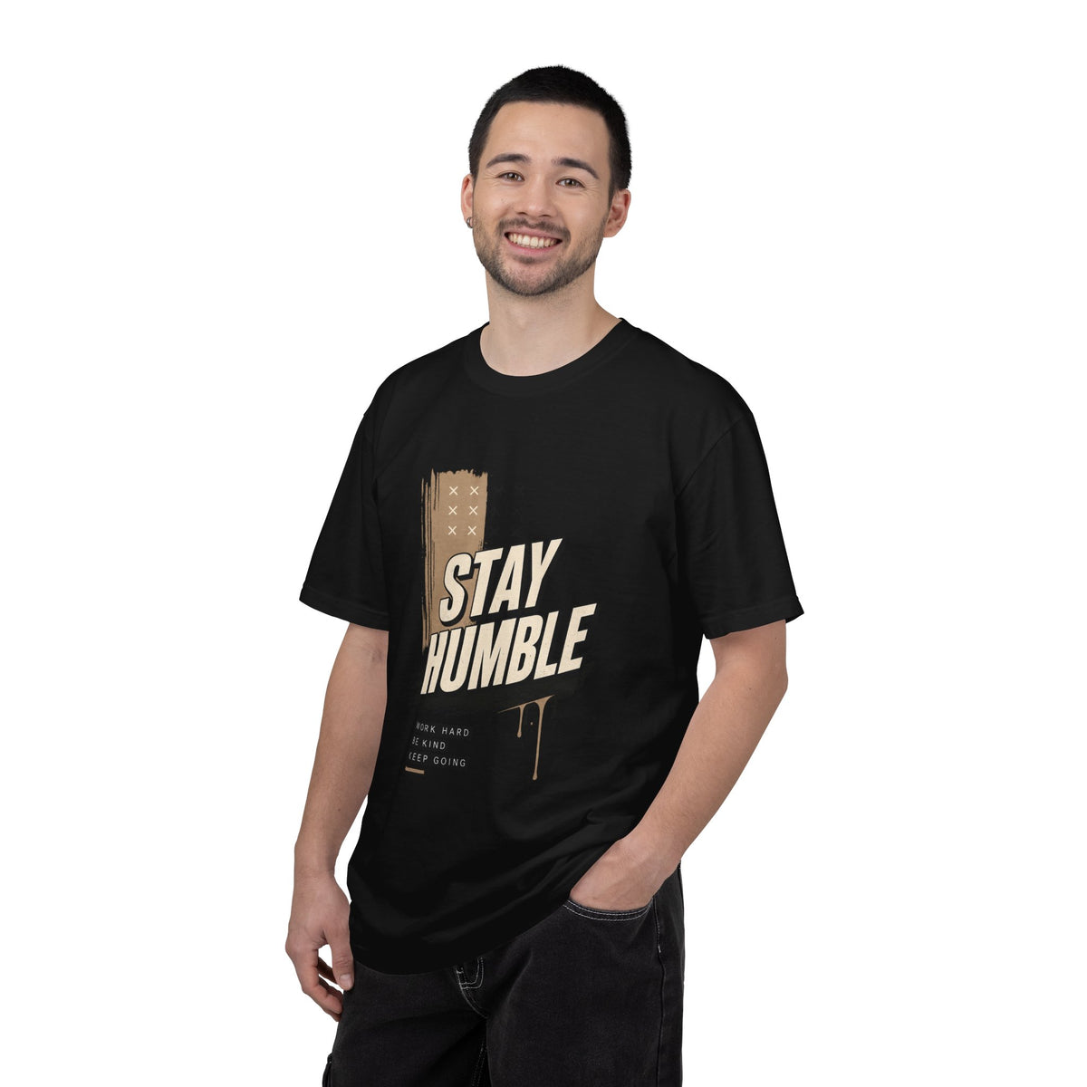 Stay Humble T-Shirt — Vintage Military Green Graphic Tee Printify