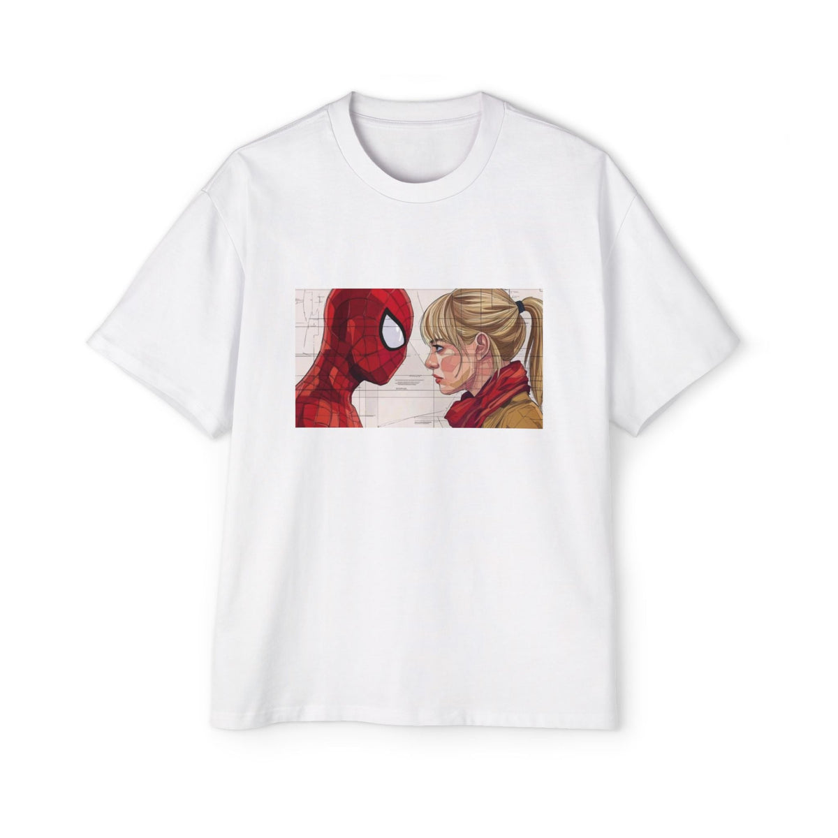 Graphic Tee — Romantic Superhero Front & Web-Swing Back Printify