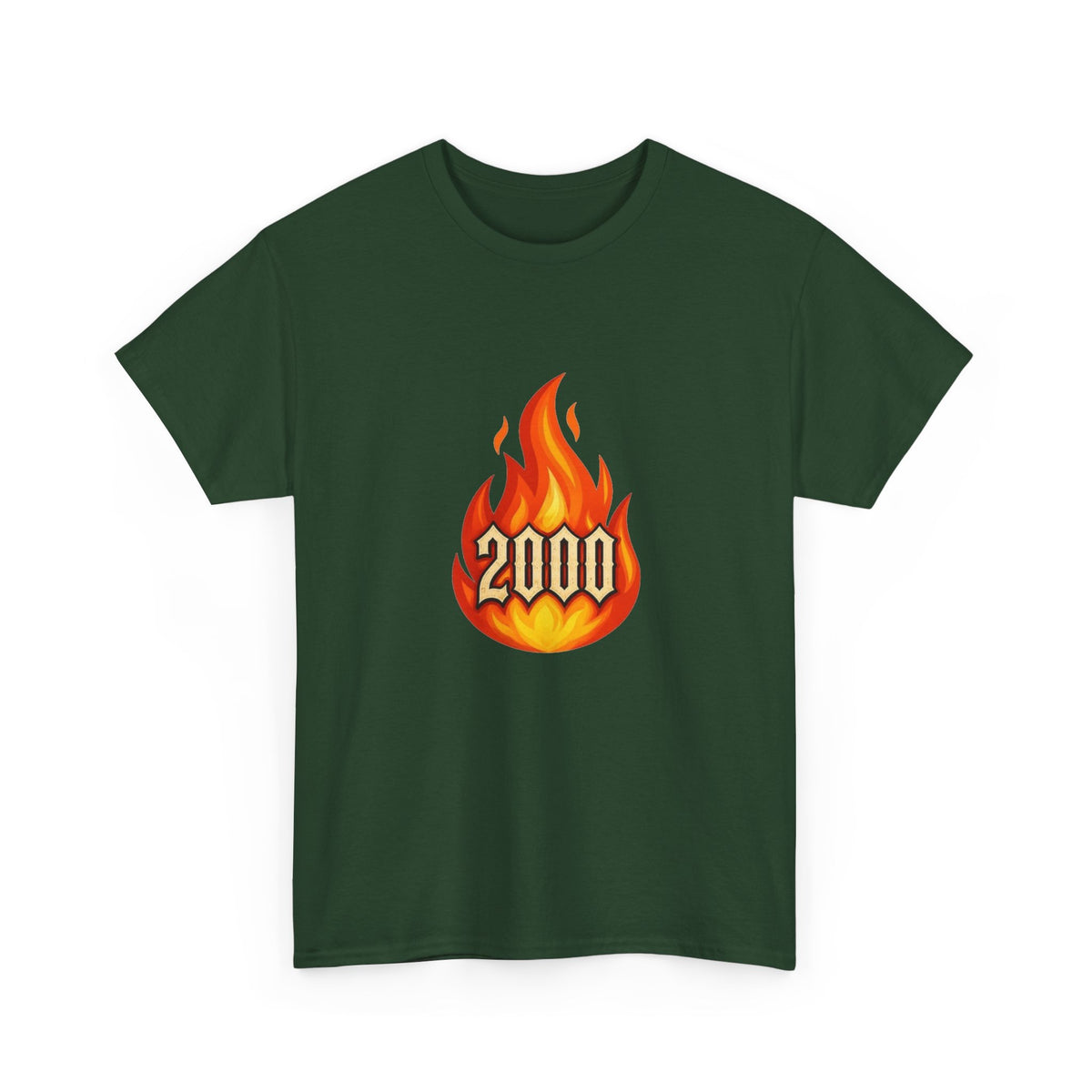 2000 Flame Graphic Tee — Retro Y2K Flame Shirt Printify