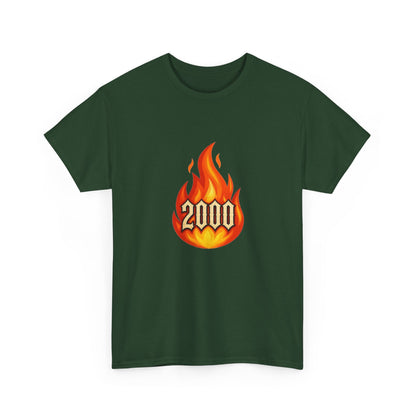 2000 Flame Graphic Tee — Retro Y2K Flame Shirt Printify
