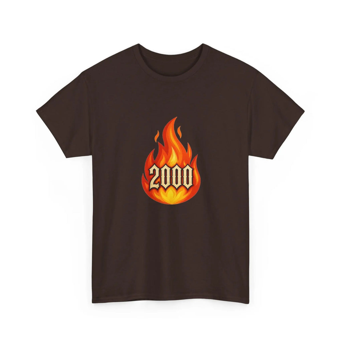 2000 Flame Graphic Tee — Retro Y2K Flame Shirt Printify