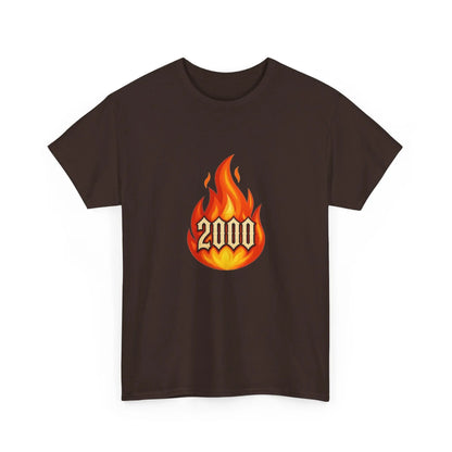 2000 Flame Graphic Tee — Retro Y2K Flame Shirt Printify