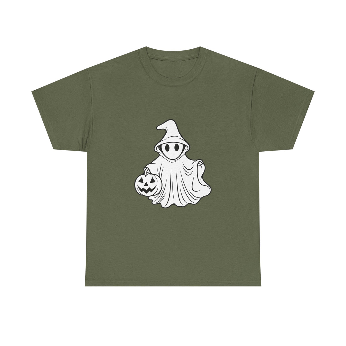 Ghost with Jack-O'-Lantern T-Shirt — Cute Halloween Graphic Tee Printify