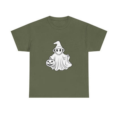 Ghost with Jack-O'-Lantern T-Shirt — Cute Halloween Graphic Tee Printify