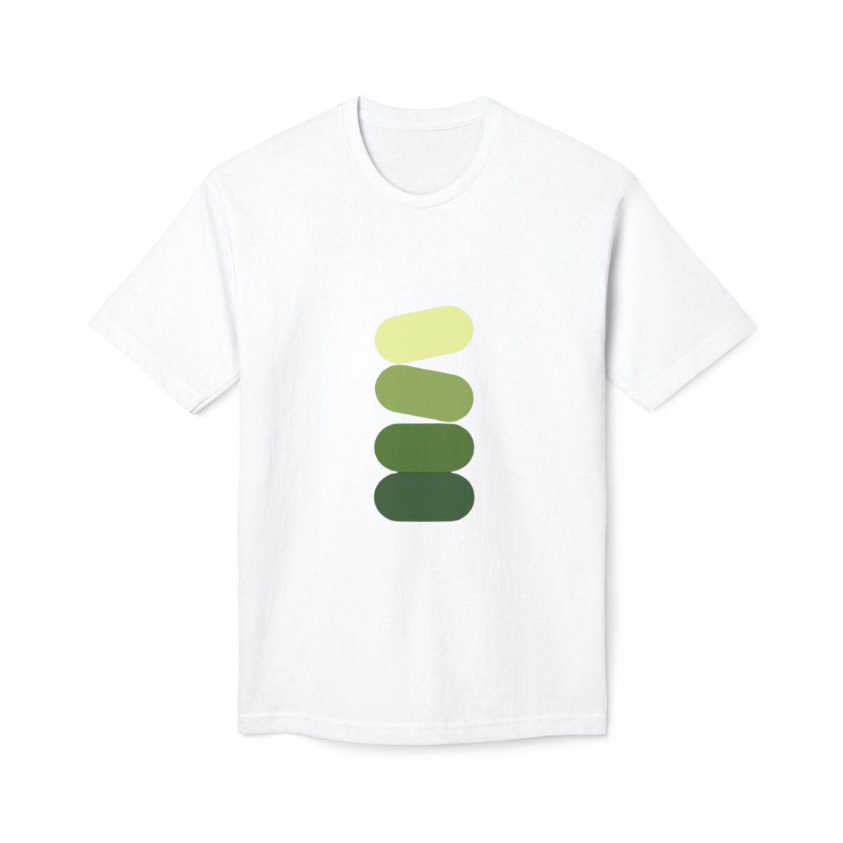 Minimal Green Stack T-Shirt — Abstract Stacked Stones Graphic Printify