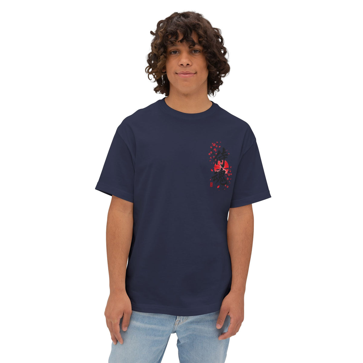 Samurai Spirit Tee — Japanese Calligraphy Chest Print Printify