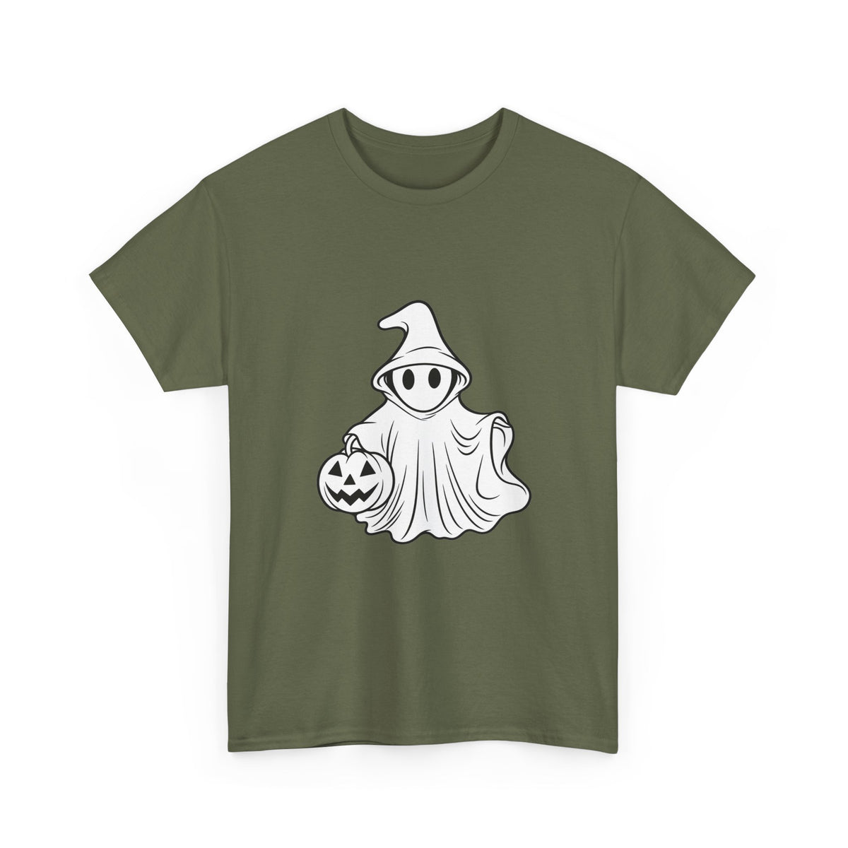 Ghost with Jack-O'-Lantern T-Shirt — Cute Halloween Graphic Tee Printify