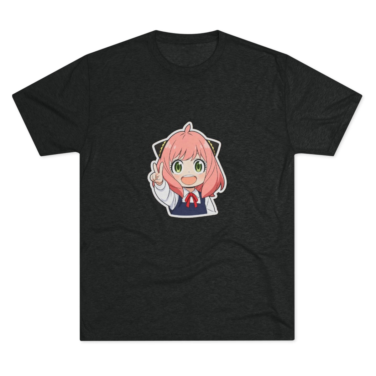 Anime Girl Character Tee – Cute Pink-Haired Spy x Family Style Shirt Printify