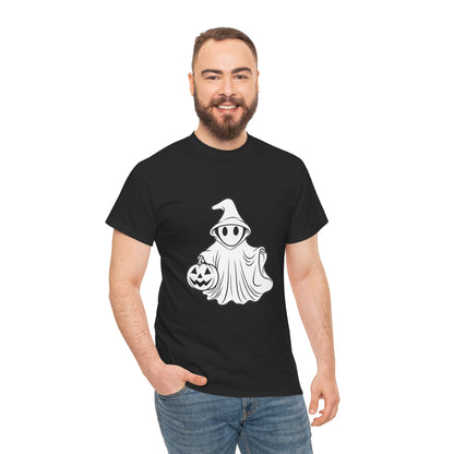 Ghost with Jack-O'-Lantern T-Shirt — Cute Halloween Graphic Tee Printify